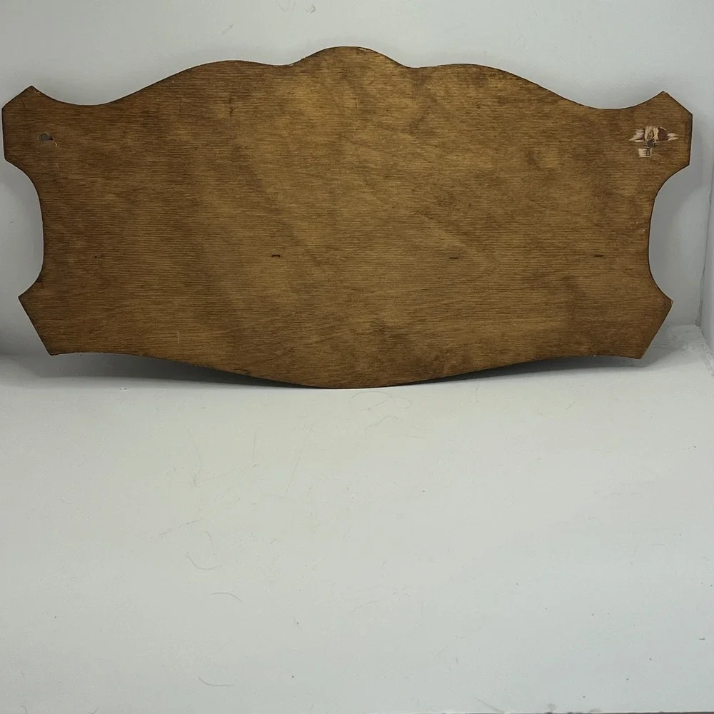 Carved Wood Vintage Spoon Rack Wall Hanging Cornucopia Harvest 16 Slot Display - Picture 2 of 7